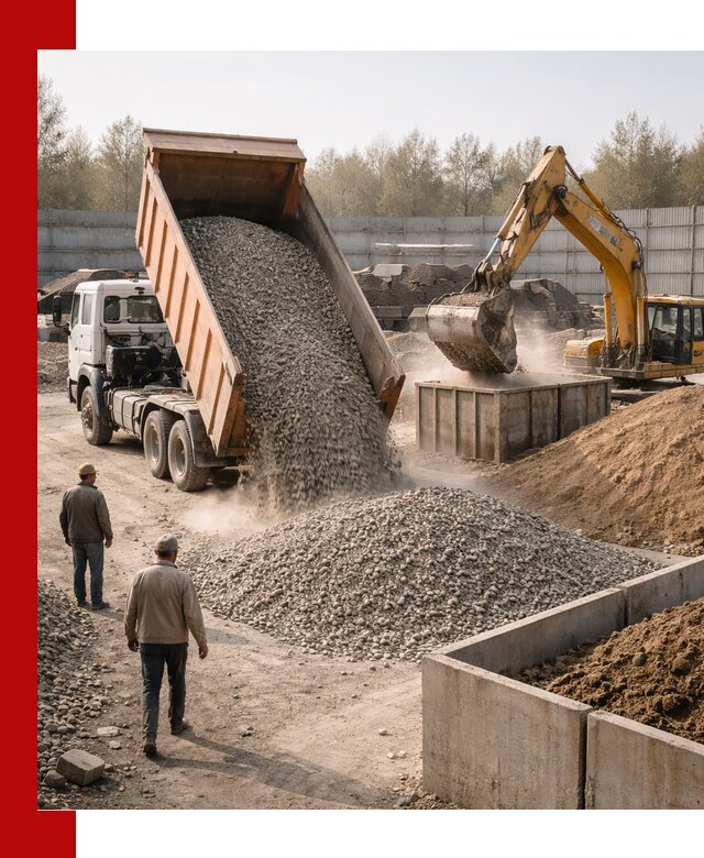 Доставка нерудных материалов с погрузкой и разгрузкой в Серпухове