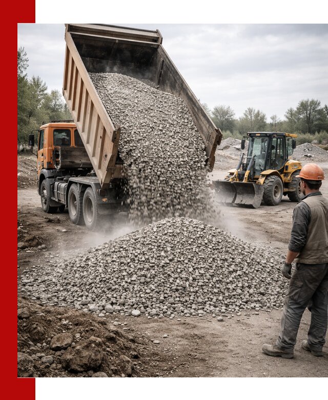 Доставка щебня в Серпухове крупными и мелкими фракциями