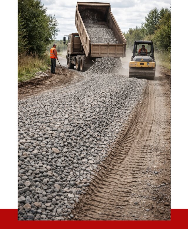 Щебень для отсыпки дороги в Серпухове от 2743 р. ПРОНЕРУДСрп