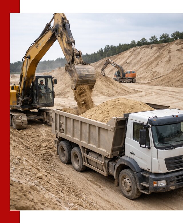 Доставка карьерного песка с самосвалами и разгрузкой в Серпухове