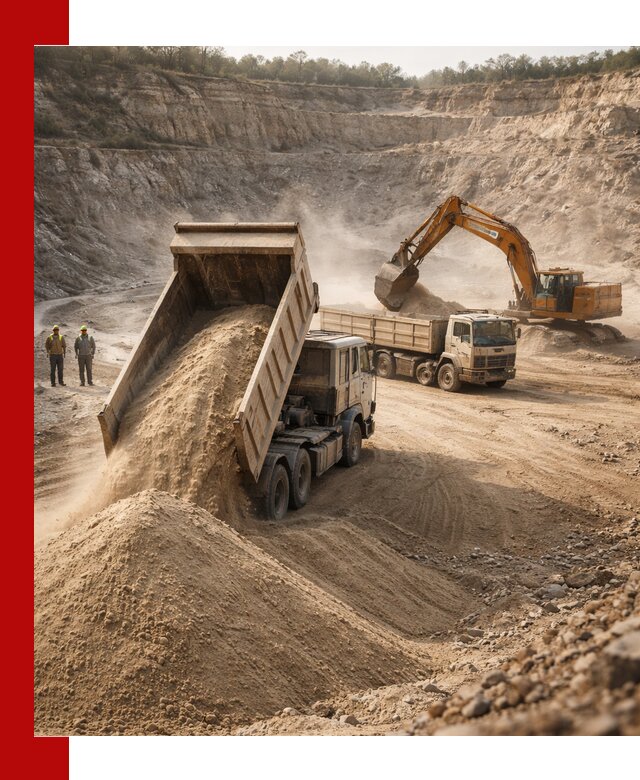 Карьерный песок навалом с доставкой в Серпухове