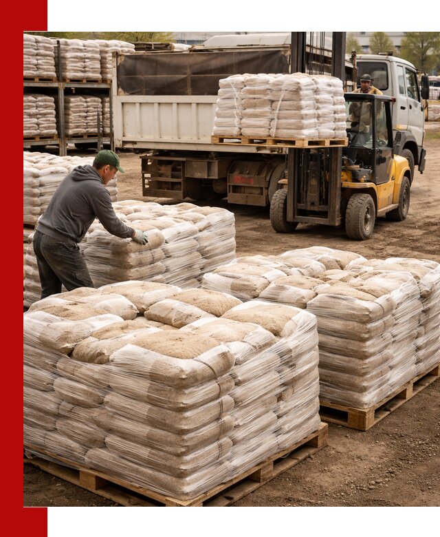 Карьерный песок в мешках с доставкой в Серпухове