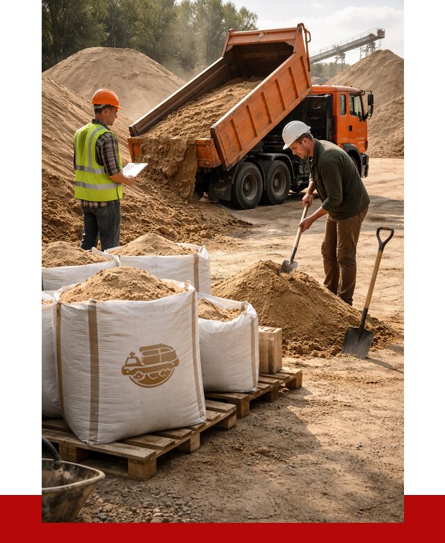 Строительный песок в Серпухове от 2235 р. с доставкой, ПРОНЕРУДСрп