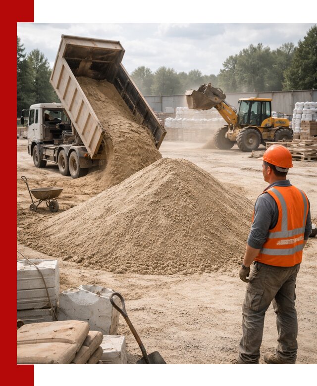 Доставка строительного песка с самосвалом в Серпухове