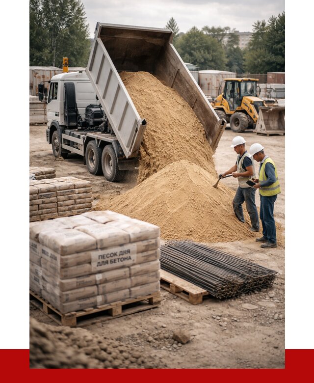 Песок для бетона в Серпухове от 2540 р. с доставкой, ПРОНЕРУДСрп