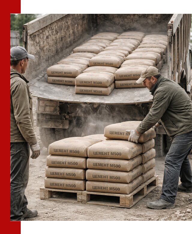 Цемент М500 с доставкой самосвалом в Серпухове