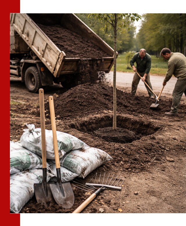 Грунт для посадки деревьев в Серпухове — доставка и подготовка почвы