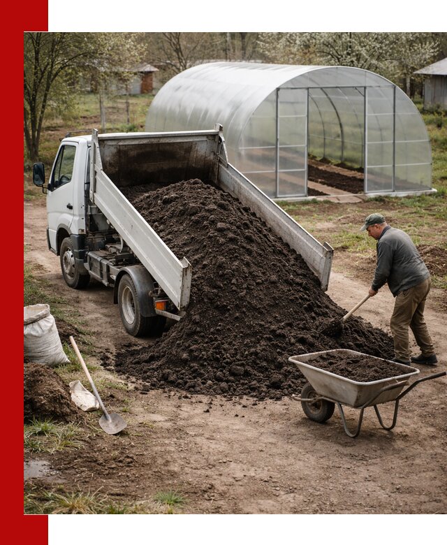 Чернозем для теплицы с доставкой в Серпухове