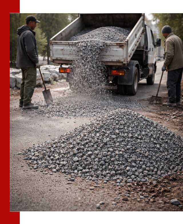 Гранитная крошка для посыпки дорог и тротуаров в Серпухове