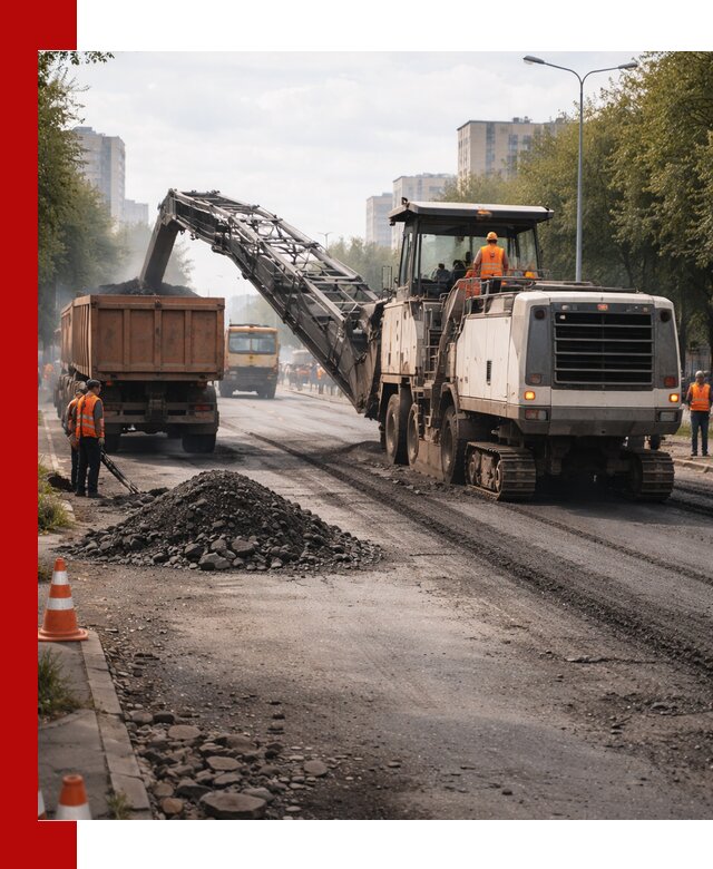 Фрезерованный асфальт в Серпухове — удаление и вывоз старого покрытия