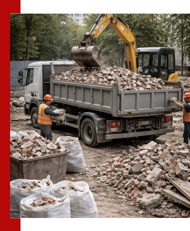 Вывоз строительного мусора в Серпухове с самосвалами и контейнерами