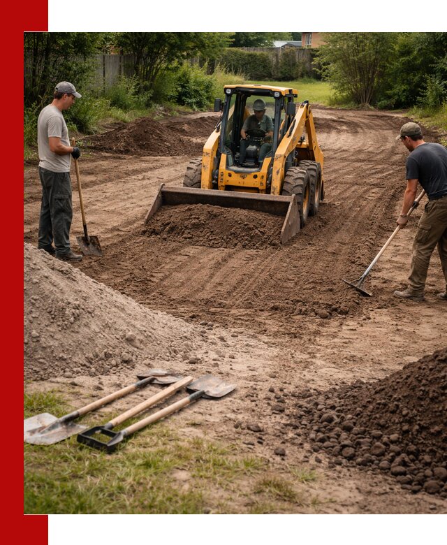 Планировка участка грунтом с вывозом и доставкой в Серпухове