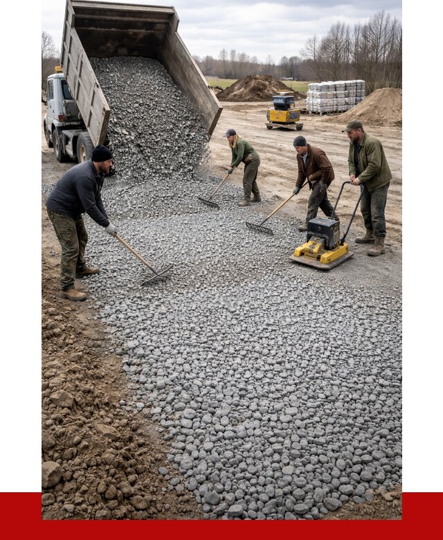 Устройство щебеночной подушки в Серпухове от 4572 р. ПРОНЕРУДСрп