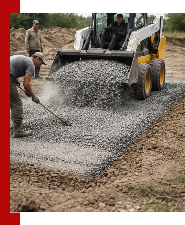 Устройство щебеночной подушки в Серпухове для дорог и фундаментов